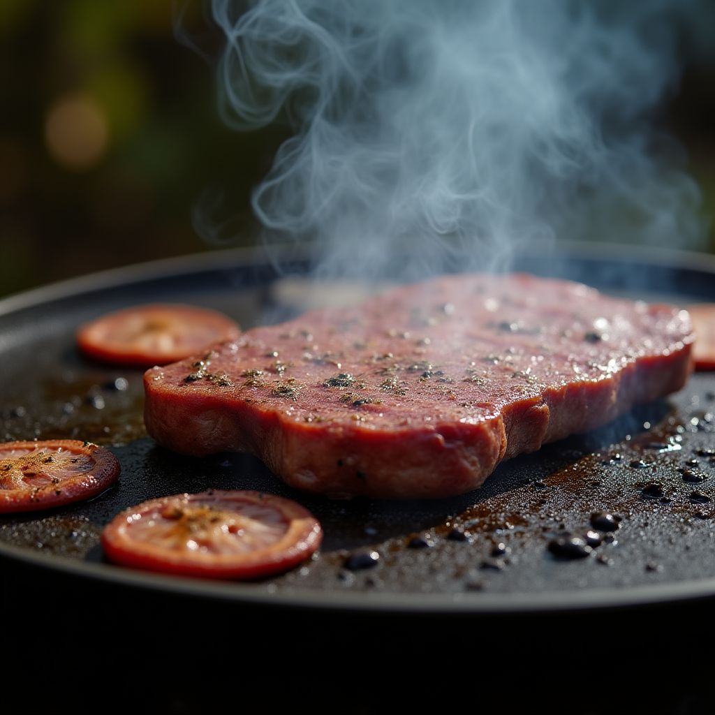 Grilling on hot plate